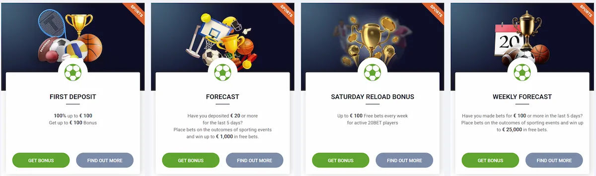Športni bonusi na 20bet